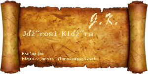 Járosi Klára névjegykártya